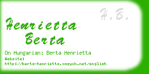 henrietta berta business card